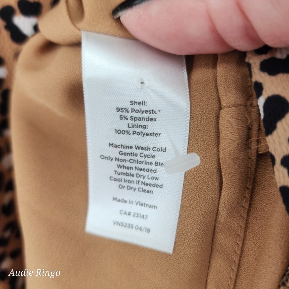 Talbots Leopard Print Ruffle Hem Dress Brown Black 10P - Picture 9 of 11